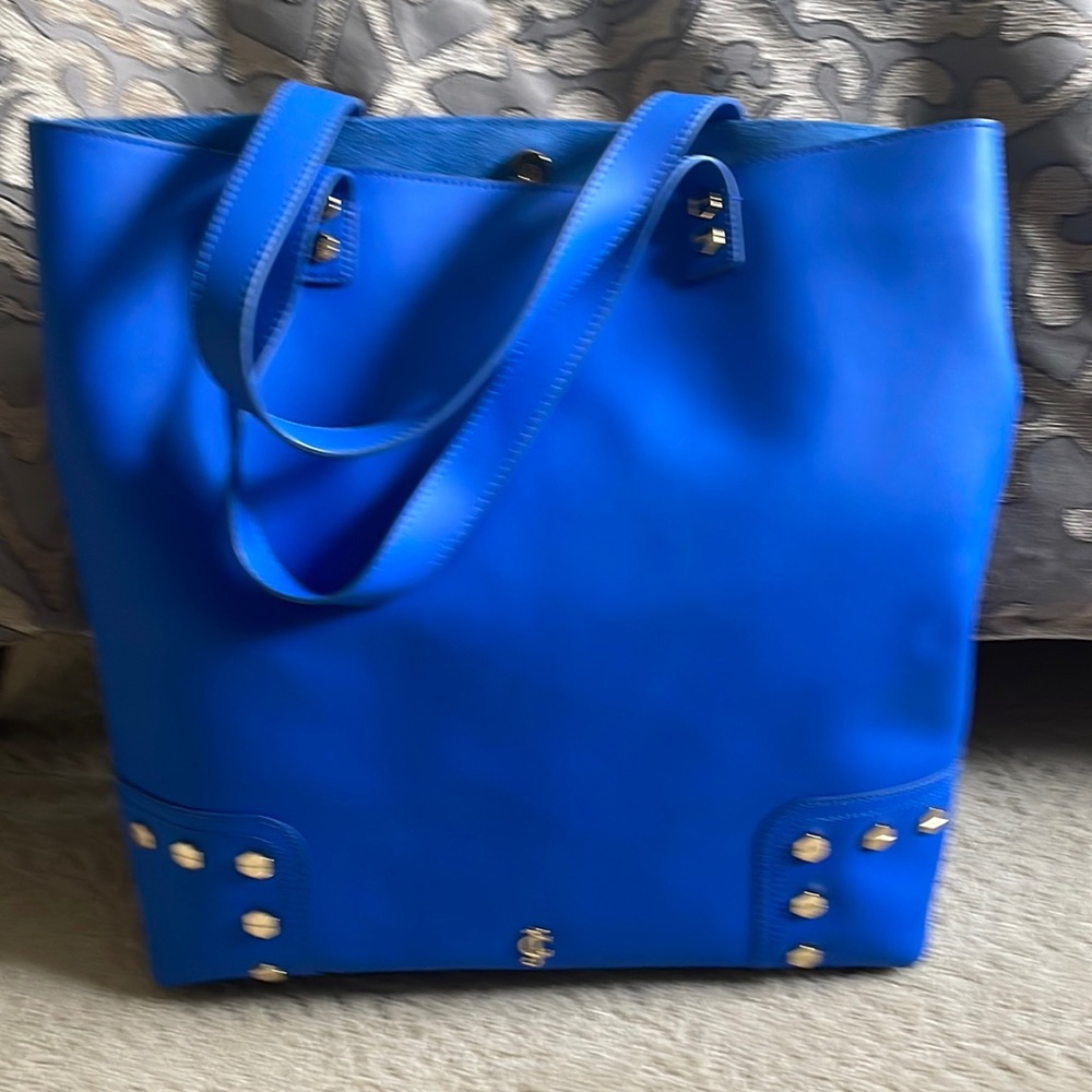 Juicy Couture Blue Leather Tote Bag